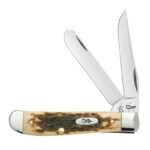 Case Peach Seed Jig Amber Bone Mini Trapper